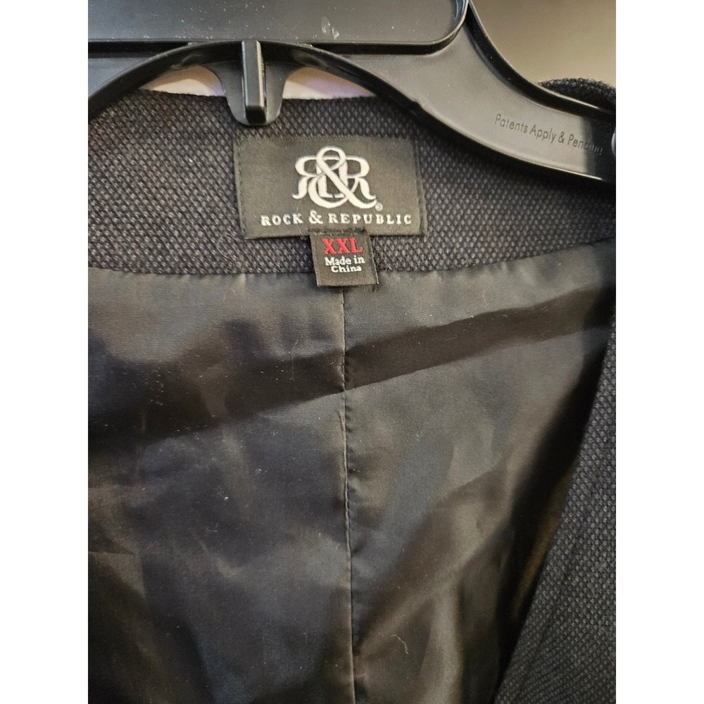 Rock & Republic Rock Mens XXL Charcoal Gray Textured Button Front Waistcoat Vest